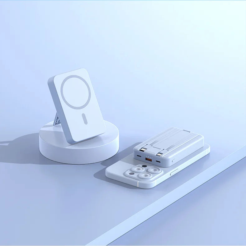 2025 New Magnetic Power Bank Three-In-One 20,000 Mah Self-Contained Cable Super Fast Charging Portable Magsafe Power Bank