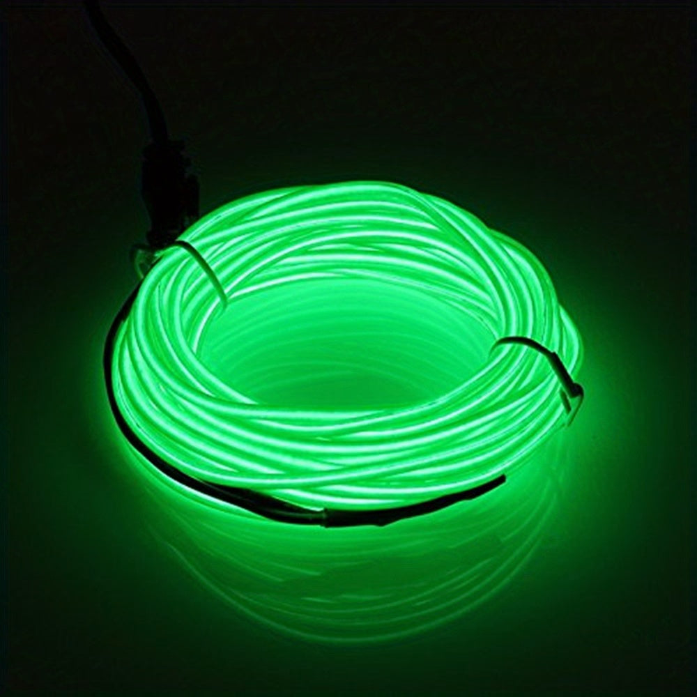 1 Set 5m/16.4ft Vibrant Neon Rope Lights - DIY Decorative Lighting with 360° Illumination, EL Wire, Battery Pack - Perfect for Festival, Halloween, Christmas, Party Decoration