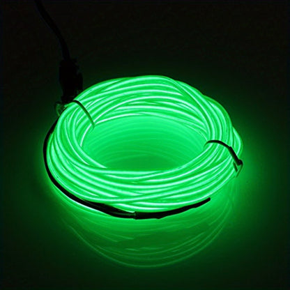 1 Set 5m/16.4ft Vibrant Neon Rope Lights - DIY Decorative Lighting with 360° Illumination, EL Wire, Battery Pack - Perfect for Festival, Halloween, Christmas, Party Decoration