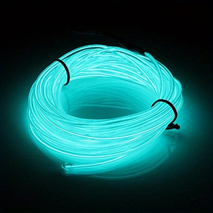 1 Set 5m/16.4ft Vibrant Neon Rope Lights - DIY Decorative Lighting with 360° Illumination, EL Wire, Battery Pack - Perfect for Festival, Halloween, Christmas, Party Decoration
