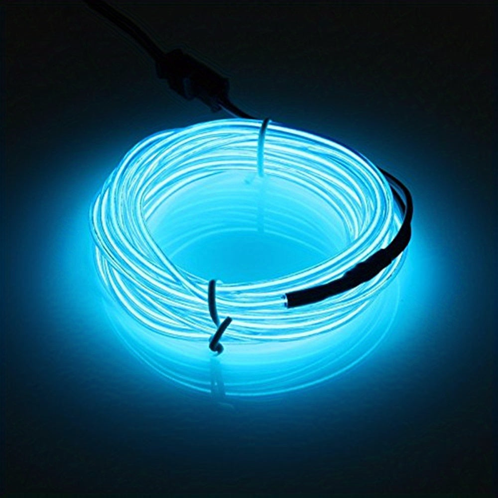 1 Set 5m/16.4ft Vibrant Neon Rope Lights - DIY Decorative Lighting with 360° Illumination, EL Wire, Battery Pack - Perfect for Festival, Halloween, Christmas, Party Decoration
