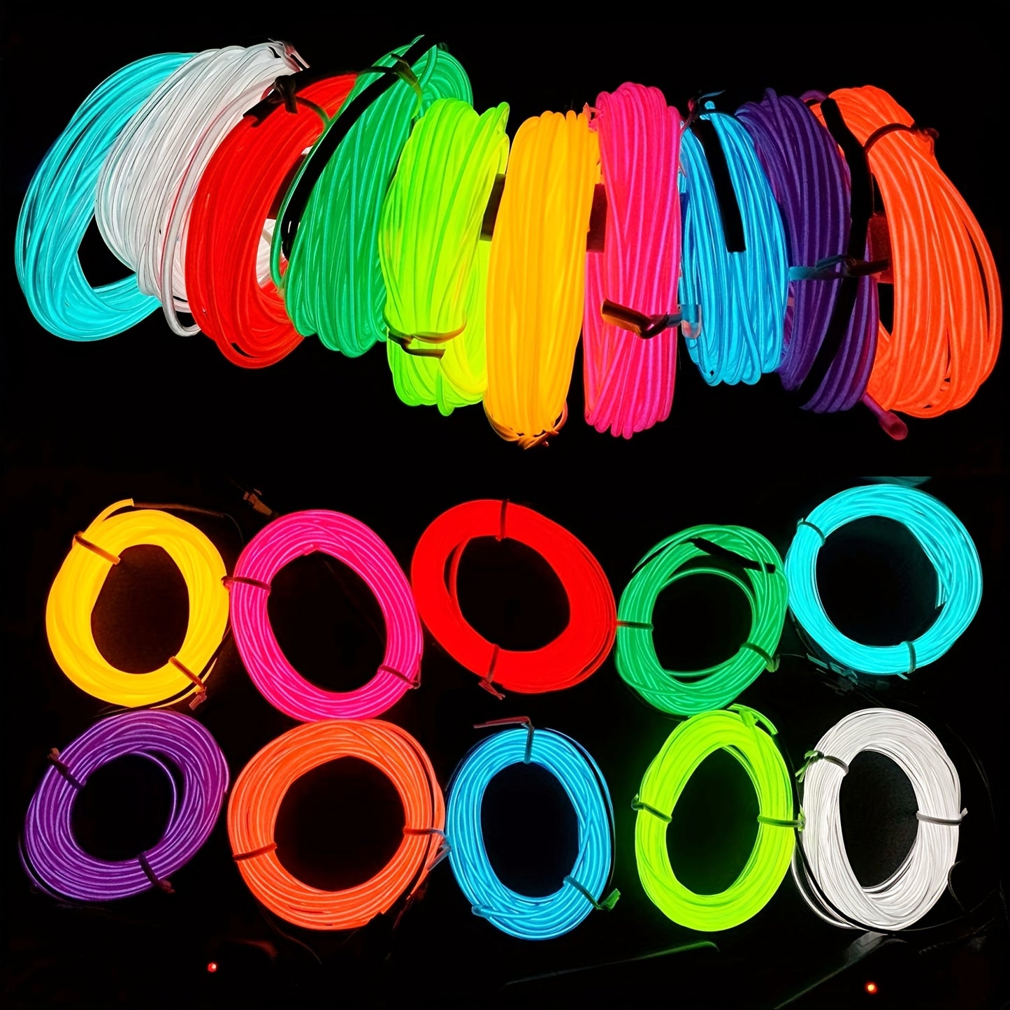 1 Set 5m/16.4ft Vibrant Neon Rope Lights - DIY Decorative Lighting with 360° Illumination, EL Wire, Battery Pack - Perfect for Festival, Halloween, Christmas, Party Decoration