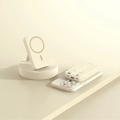 2025 New Magnetic Power Bank Three-In-One 20,000 Mah Self-Contained Cable Super Fast Charging Portable Magsafe Power Bank