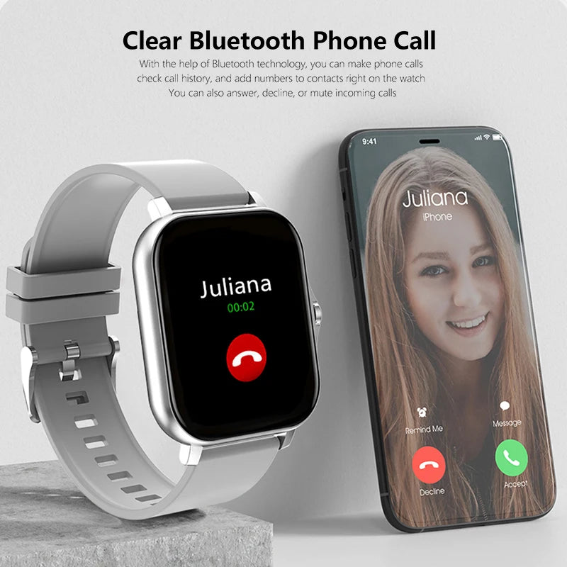 1.83'' Sports Smart Watch Fitness Clock Health Monitor Waterproof Smartwatch Wireless Call Watches for Men Women IOS Xiaomi 2025