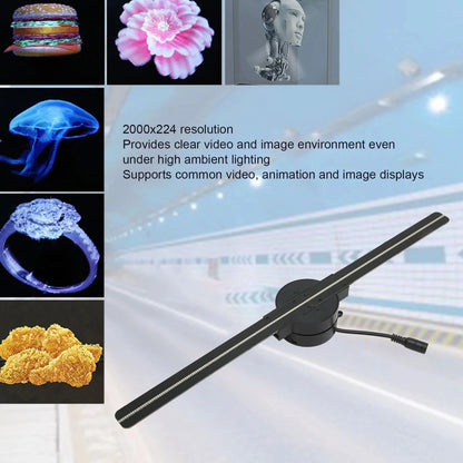 3D Hologram Fan 42CM – Proiector Holografic WiFi, Ideal pentru Store Display & Party
