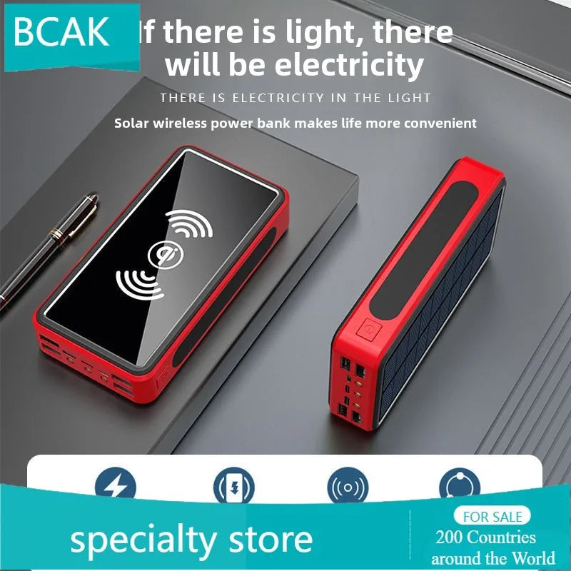 30000 MAh 100000mah 50000mah Creative BCAK Wireless Universal Power Bank  Solar Universal Power Bank  Large Capacity Universal P