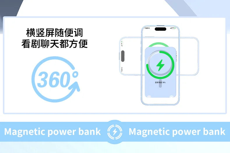 2025 New Magnetic Power Bank Three-In-One 20,000 Mah Self-Contained Cable Super Fast Charging Portable Magsafe Power Bank