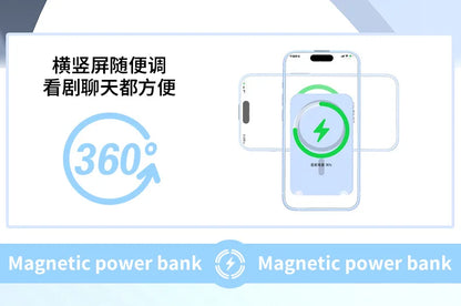 2025 New Magnetic Power Bank Three-In-One 20,000 Mah Self-Contained Cable Super Fast Charging Portable Magsafe Power Bank