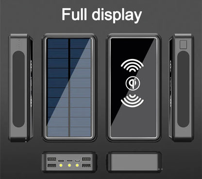 30000 MAh 100000mah 50000mah Creative BCAK Wireless Universal Power Bank  Solar Universal Power Bank  Large Capacity Universal P