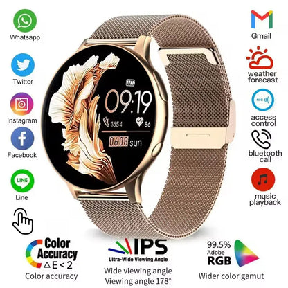 2025 New Women SmartWatch Bluetooth Call Lady Watches Sport Waterproof  Heart Rate  Sleep Smart Watch for  Women Present Gift