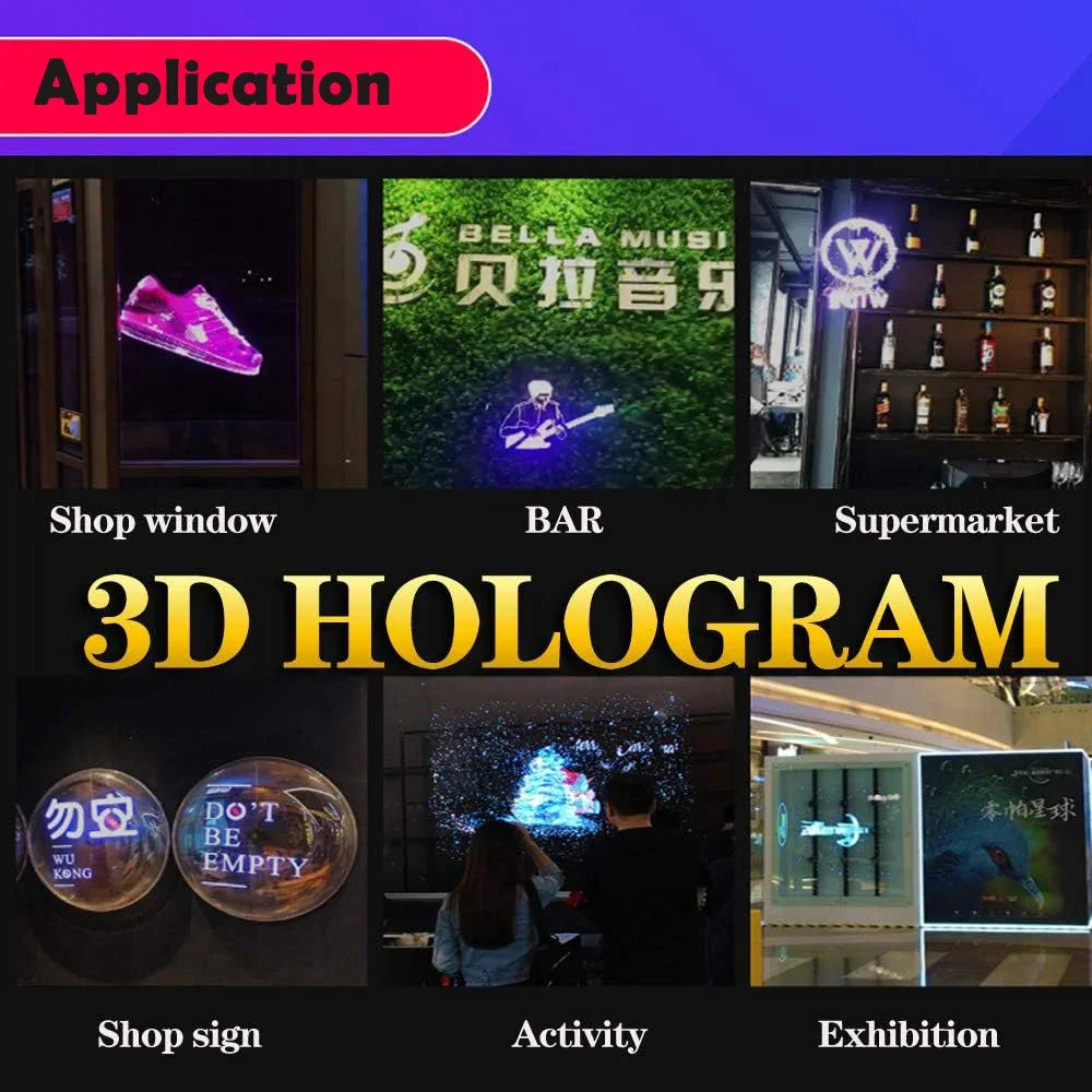 3D Hologram Fan 42CM – Proiector Holografic WiFi, Ideal pentru Store Display & Party