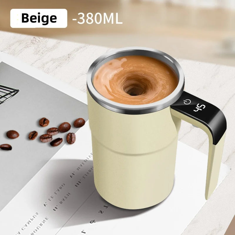 Cana Electrică cu Amestecare Automată – 380ML, Magnetică, Food-Safe, USB