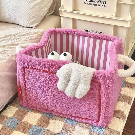 Storage Basket, Clothing Storage Box High Beauty Little Monster Toy Snack Sorting Swire Shelving Large Capacity Storage Artifact