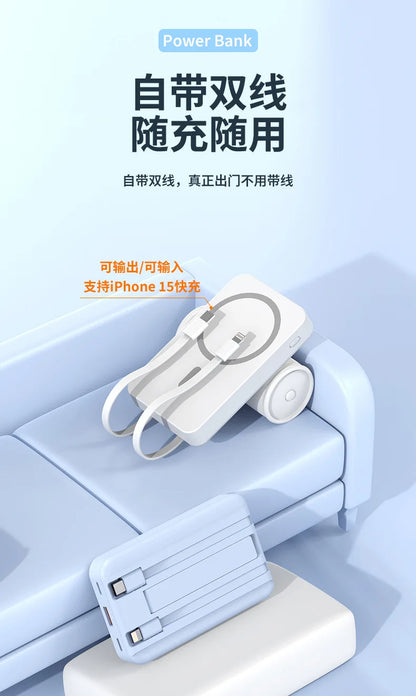 2025 New Magnetic Power Bank Three-In-One 20,000 Mah Self-Contained Cable Super Fast Charging Portable Magsafe Power Bank