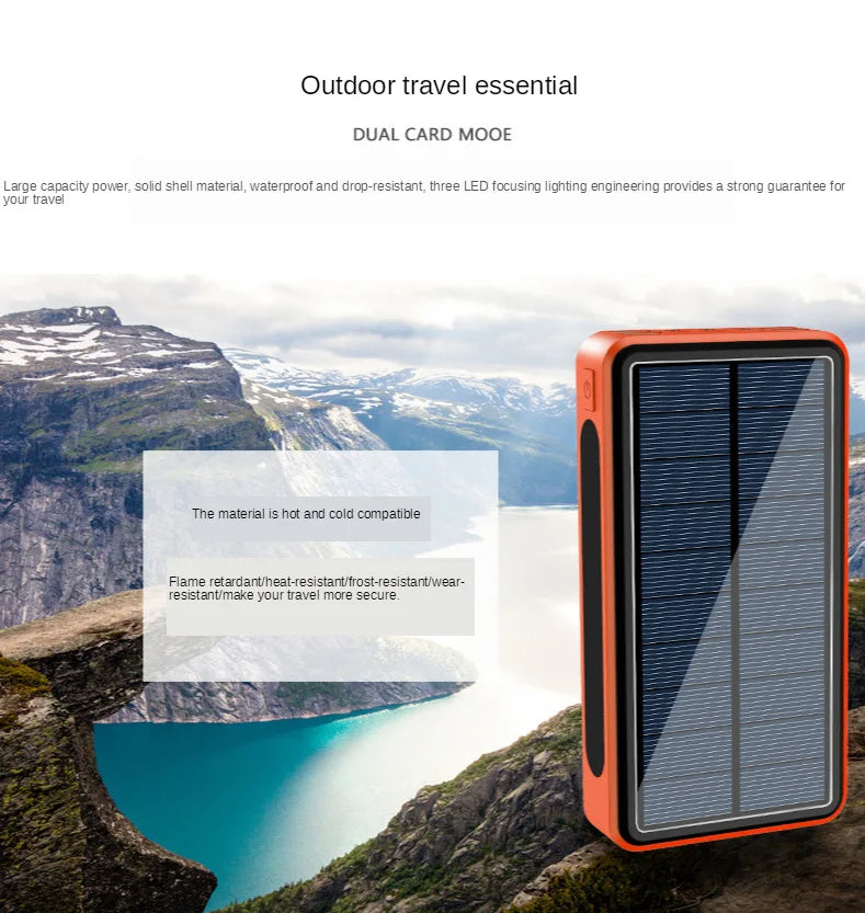 30000 MAh 100000mah 50000mah Creative BCAK Wireless Universal Power Bank  Solar Universal Power Bank  Large Capacity Universal P