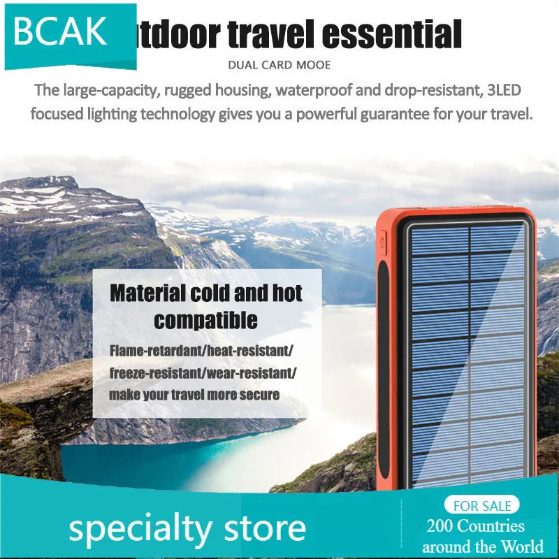 30000 MAh 100000mah 50000mah Creative BCAK Wireless Universal Power Bank  Solar Universal Power Bank  Large Capacity Universal P