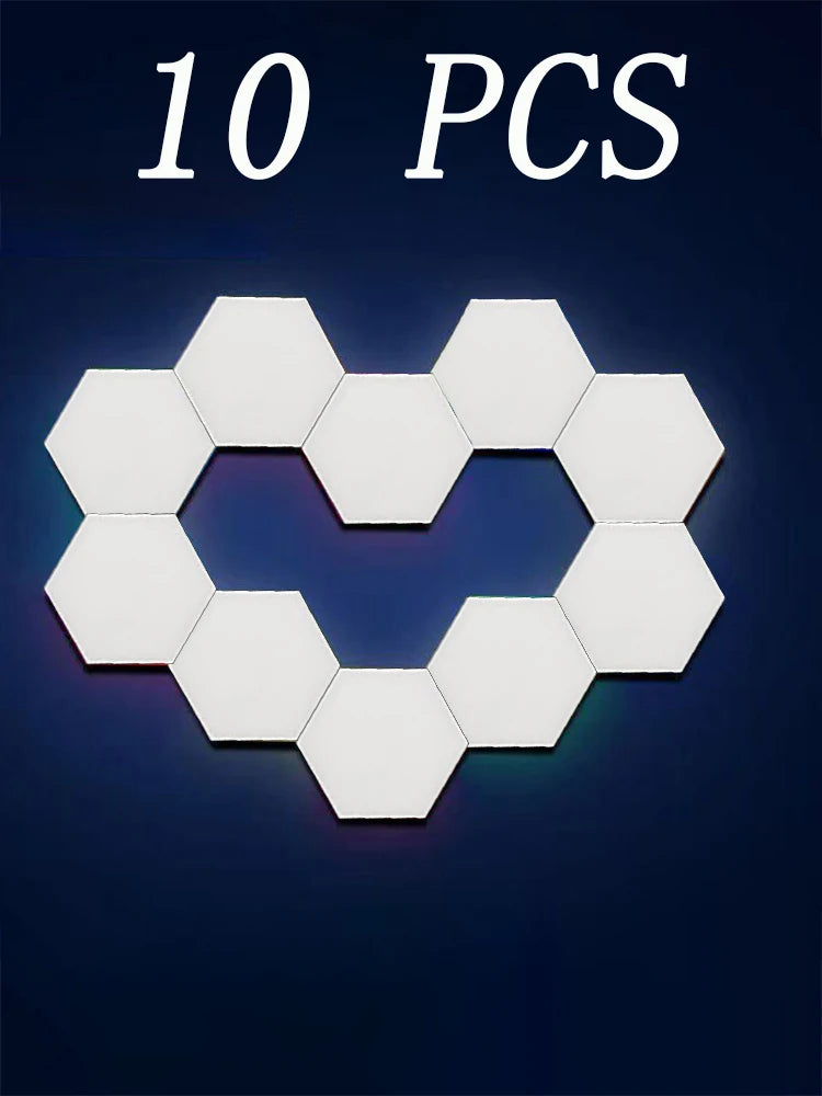 Lumini RGB Hexagonale Smart – Control Touch & Aplicație, Efecte Muzicale