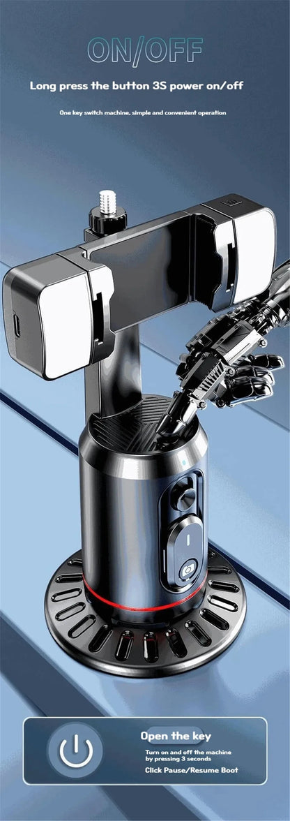 Stabilizator Telefon Q02 – Rotire 360°, Bluetooth Remote & Suport Lumină