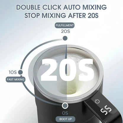 Cana Electrică cu Amestecare Automată – 380ML, Magnetică, Food-Safe, USB