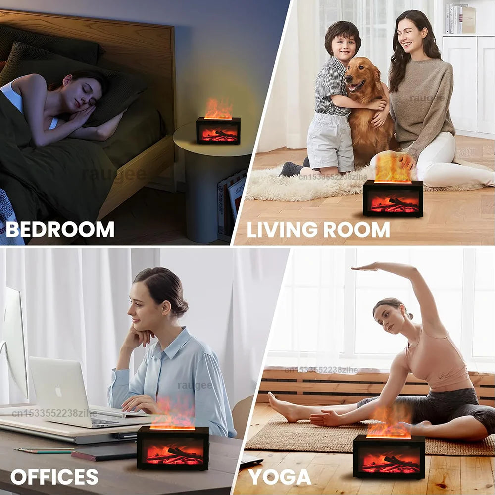 Umidificator cu Efect de Flacără & Difuzor de Aromă – Aromaterapie pentru Acasă