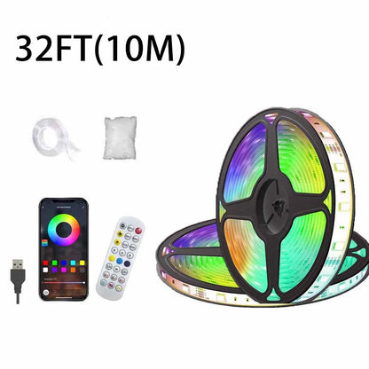 Lumină LED 3D „Cloud Lightning” – 32ft, Bluetooth, Voice Control & Telecomandă