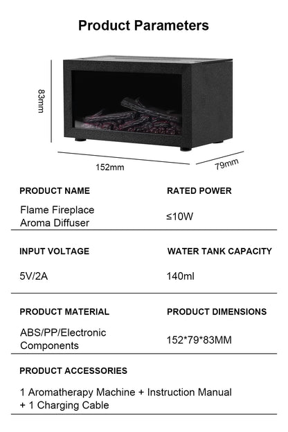 Umidificator cu Efect de Flacără & Difuzor de Aromă – Aromaterapie pentru Acasă